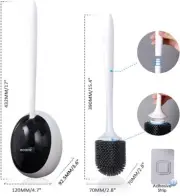 Ecoco Silicone Water Drop Toilet Brush Holder Set Wall-Mounted Cleaning Brush