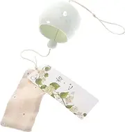 FONDOTIN Japanese Home Decor Yellow Ceramic Wind Chime Japanese Style Chime for Office