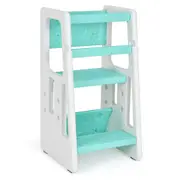 Costway Step Stool Learning Stool Adjustable Tower Kitchen Countertop Bathroom Green