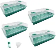 4-Set Seed Starter Tray Kits with Dome and Base - 40-Cell Garden Plant Germin...