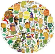 Pineapple Stickers,50 PCS Pineapple Vinyl Waterproof Decals for Water Bottles Computer Bicycle Skateboard Luggage Phone Pad Laptop Kids Teens Stickers Pack