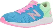 [New Balance] Kid's Fresh Foam Arishi V2 Bungee Running Shoe, Vibrant Sky/Metallic Silver/Spring Glo, 6 W US Toddler (1-4 Years)