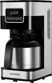 Programmable Coffee Maker with Thermal Carafe, Drip Coffee Machine with Timer, 8