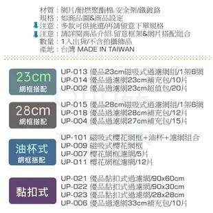 【九元生活百貨】UP-015 優品28cm磁吸式過濾網組/1架6網 濾油棉網 排油煙機濾網