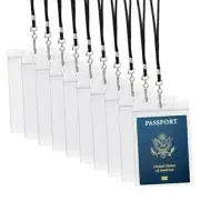 10Pack 4x6Inch Extra Large Passport Holders ID Badge PVC Card Holder (RED)
