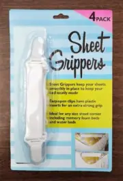 4X Bed Sheet Straps Grippers Fasteners with Clasp