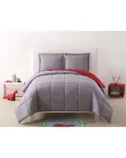 My World Solid And Red Reversible Comforter Set