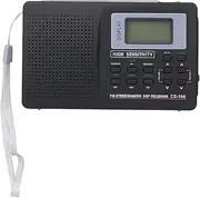 Portable FM/AM/SW Radio Multiband Digital Stereo Radio Receiver Earphone Output Time Display External Antenna with Alarm Clock Function VCXN