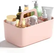 LABUBU Plastic Shower Caddy Organizer, Bathroom Caddy Basket with Handle, Portable Small Shower Caddy Dorm for Bath Shower Makeup Cleaning Desk Storage (Pink)