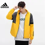 ⓉⒽⓇⒺⒺⒼ🔥7折⚡ADIDAS 風衣外套 立領 連帽 運動 拼接 黃色 男  GP6402