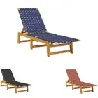 Sun Lounger Chaise Lounge Sun Bed Daybed Solid Wood Acacia and Fabric vidaXL
