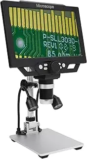 Digital Microscope 9in LCD Display, 1080P Coin Microscope Coin Magnifier - 12MP 1600X Magnification, 8+2 LED Lamps for Plants Rocks Circuit Boards Coins