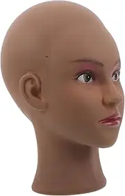 FRCOLOR Simulation Human Head Model Brown Female Mannequin Head Mannequin Head for Wig Display Stand Mannequin Head for Makeup Brown Mannequin Head Glasses Holder Stand