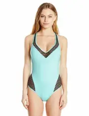 Kenneth Cole New York Women's V-Neck Racerback One Piece Swimsuit