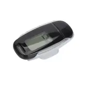 (Black)Step Counter Large LCD Screen USB Rechargeable Accurate Portable AN