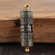 XIALON 1.97" Merciful Guanyin Bodhisattva Hum Prayer Wheel Pendant Pure Copper Buddhist Mantra