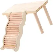 Milisten Wooden Hamster Cage Accessories Sturdy Climbing Platform Ladder for Small Animals Hamster Friendly Scenic Landscape Design for Play and Relaxation