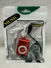 Mini USB Clip Sport MP3 Player Walkman Up To 32GB Micro SD Memory Card - Red