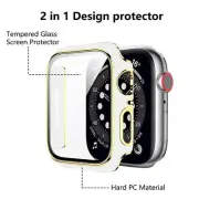 Worryfree Gadgets Bumper Case with Screen Protector for Apple Watch White/Gold