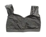 Body Wrappers Women's Sweetheart Sparkle Tank Bra Top EJ1 Black Size XS NWT