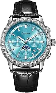 [DAXIAOYU] Men's Classic 6-Hand Automatic Mechanical Watch Multifunctional Calendar Dial Self-Winding Diamond Watches Waterproof Luminous Date Wristwatch