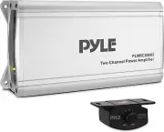 Pyle 2-Channel Class D Amplifier 250Wx2 @2Ω, 500W Bridged for Cars, ATVs, Marine