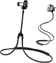 ZUNOXAZ 1Pc Flexible Mobile Phone Holder U Shape Neck Bracket for Hands Viewing for Live Streaming and Video Chats Black