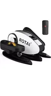 ROTAI Electric Under Desk Elliptical Machine w/ Remote & LCD Monitor White