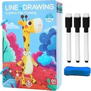 Lueear Pen Control Training Cards - Reusable Early Education Pen Control Game - Writing Learning Book Interactive Fun Play Skill Development for Kids Preschoolers Boys Girls