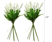 12 Pack Artificial Lily of The Valley Flowers Faux Flowers Wind Chime Orchid Wedding Bouquet White Flower Arrangement