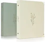 ZICOTO Aesthetic 6 Ring A5 Binder Set of 2 - The Perfect 1 Inch Planner Binder for Journaling or Collections - Refillable Notebook Binder with Pocket, ZIC-RBINDER-BG_23-097B, Beige-Green