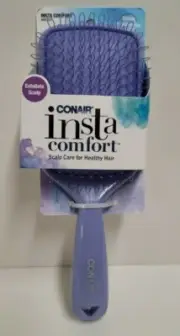 Conair Insta Comfort Exfoliate Scalp Scalp Hair Brush Purple New