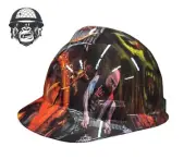 Custom Hydrographic Safty HardHat Mining Industrial Slayer MSA CAP