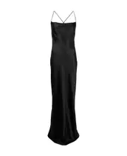 Saint Laurent Spaghetti Strap Open Back Maxi Dress FR36,FR38 black