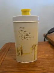 Vintage AVON Topaze Perfumed Talc Body With Powder Tin 2.75 oz