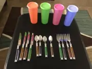 Vintage Tupperware Pastels Picnic Set Complete 34 Piece, New......