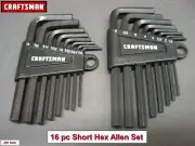 Craftsman 16pc Short Allen Hex Key SAE & Metric Set with Holder