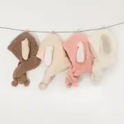 Winter Warm Lamb Wool Baby Kids Hat Scarf Combo Cute Cartoon Ear for Protection