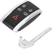 Key Fob Case,Gorgeri 5 Button Car Key Case ABS Plastic Car Remote Key Cover for Jaguar XF 2009-2012(Black)
