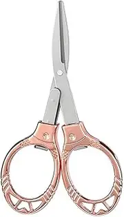 1 Pcs Rose Gold Folding Scissors, Portable, Retractable Stainless Steel Mini Scissors for Travel, Crafts, Home, Office, and Outdoor Use