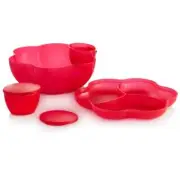 tupperware Chip N Dip Set - RED _ NEW