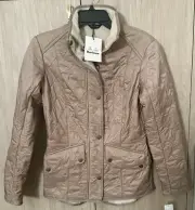 NWTs Barbour Women’s Cavalry Polarquilt Quilted Jacket. Light Fawn. 6 US (10 UK)