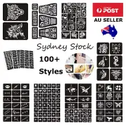 Henna Tattoo India Temporary Ink Body Art Sticker Stencil Drawing Template Sheet