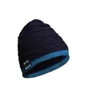 Knit Hat Autumn and Winter Casual Fish Pattern Hat Wireless Call Music Bluetooth 5.0 Headset Hat-Blue