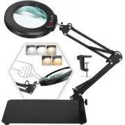 10X Magnifying Glass with Light and Stand, 2-in-1 Magnifying Desk Lamp Rectan...