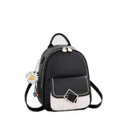 Nevenka Teenager Mini Backpack Leather Casual Travel Backpacks-Black