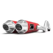 HMF Performance Red Dual Full System Exhaust Euro Cap Polaris RZR XP 1000 XP 4