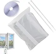 Portable AC Window Vent Kit | Dryer Casement Sealing Set | No Drilling Tumble Dryer Air Conditioner Window Kit with Fastener and Zip for Living Room Bedroom