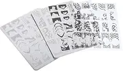 Baluue DIY Nail Art Kit Pcs Steel Nail Stamping Plates Templates Geometric Patterns for Beginners