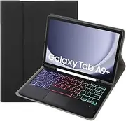 Bluetooth Keyboard Case with Trackpad for Samsung Galaxy Tab A9+ (11'') SM-X210 / SM-X215 / SM-X216, Backlit Keyboard & TrackPad Mouse